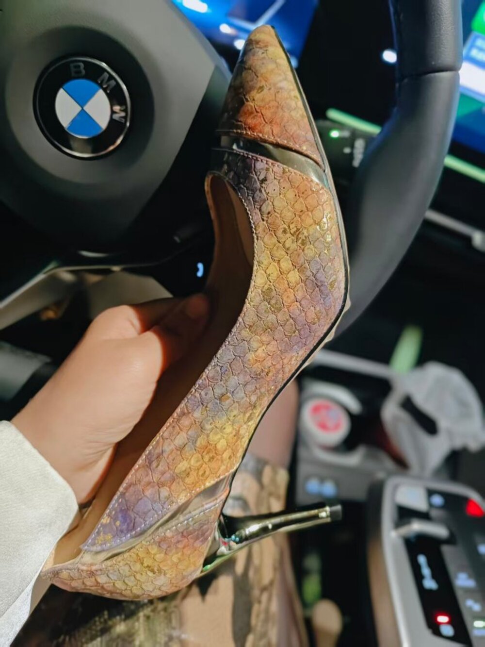 Snake-print pointed-toe high heels, sexy versatile new spring 2026 single shoes